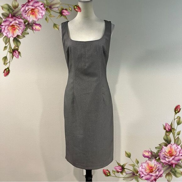 Body by Victoria Elegant Gray Sleeveless fitted midi Dress size 8 - Picture 1 of 14